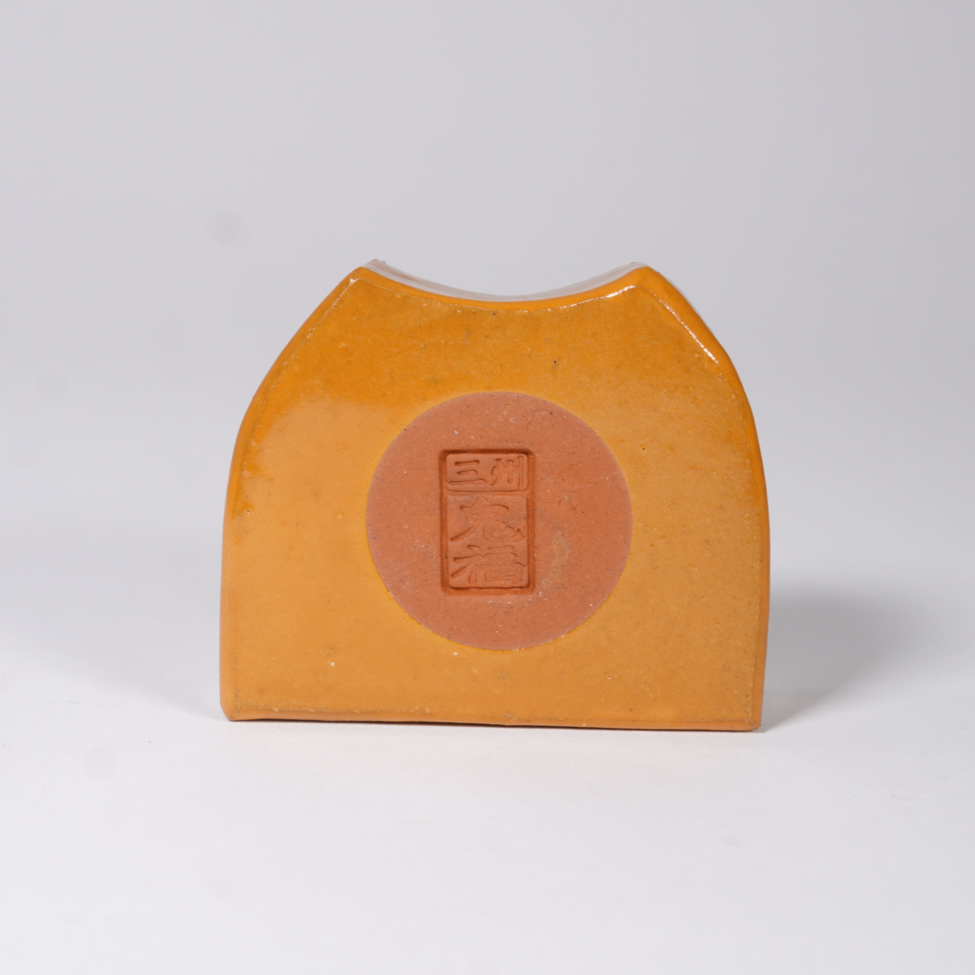 Paperweight / Onigawara Ogre Tile / Orange