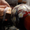 Runde Vase / Rot transparent / Shikyunkoch