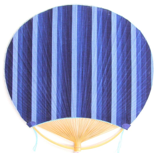 Cotton Uchiwa / Light Blue Stripes / Large