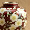 Runde Vase / Akadoru mit Pflaumenblüten gefüllt