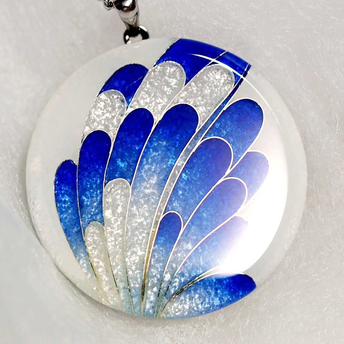 Premium Pendant / Owari Cloisonne / Swallowtail / Translucent Navy