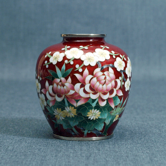 圆形花瓶 /红色透明 / Shikyunko