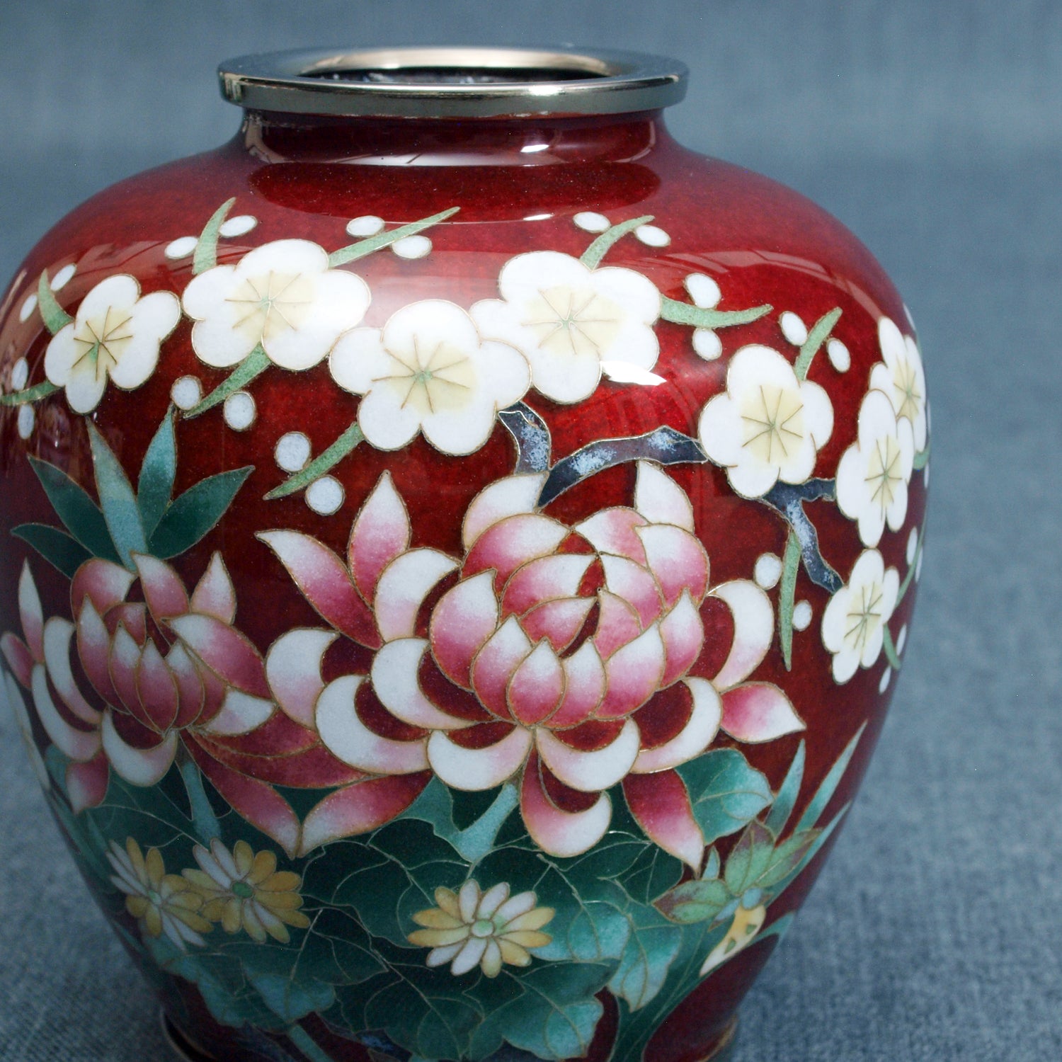 Vase rond / rouge transparent / shikyunko