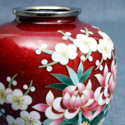 Vase rond / rouge transparent / shikyunko