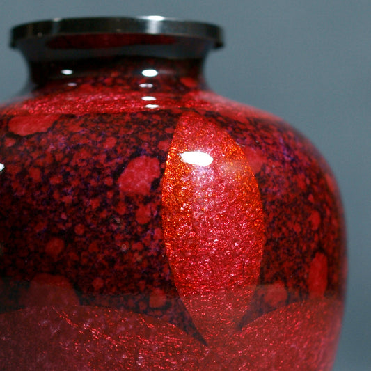 Cloisonne round aroma pot / Red transparent
