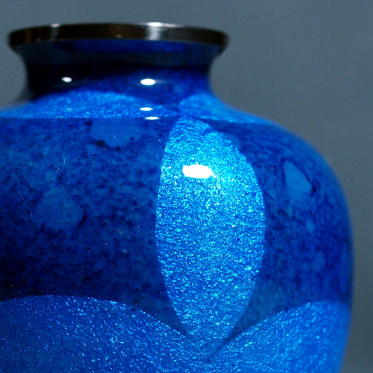 Cloisonne round aroma pot / Navy blue transparent
