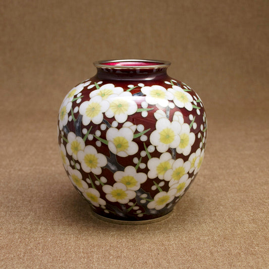 Round Vase / Plum filled / Red translucent