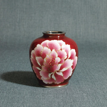 Vase ronde / pivoine / translucide rouge