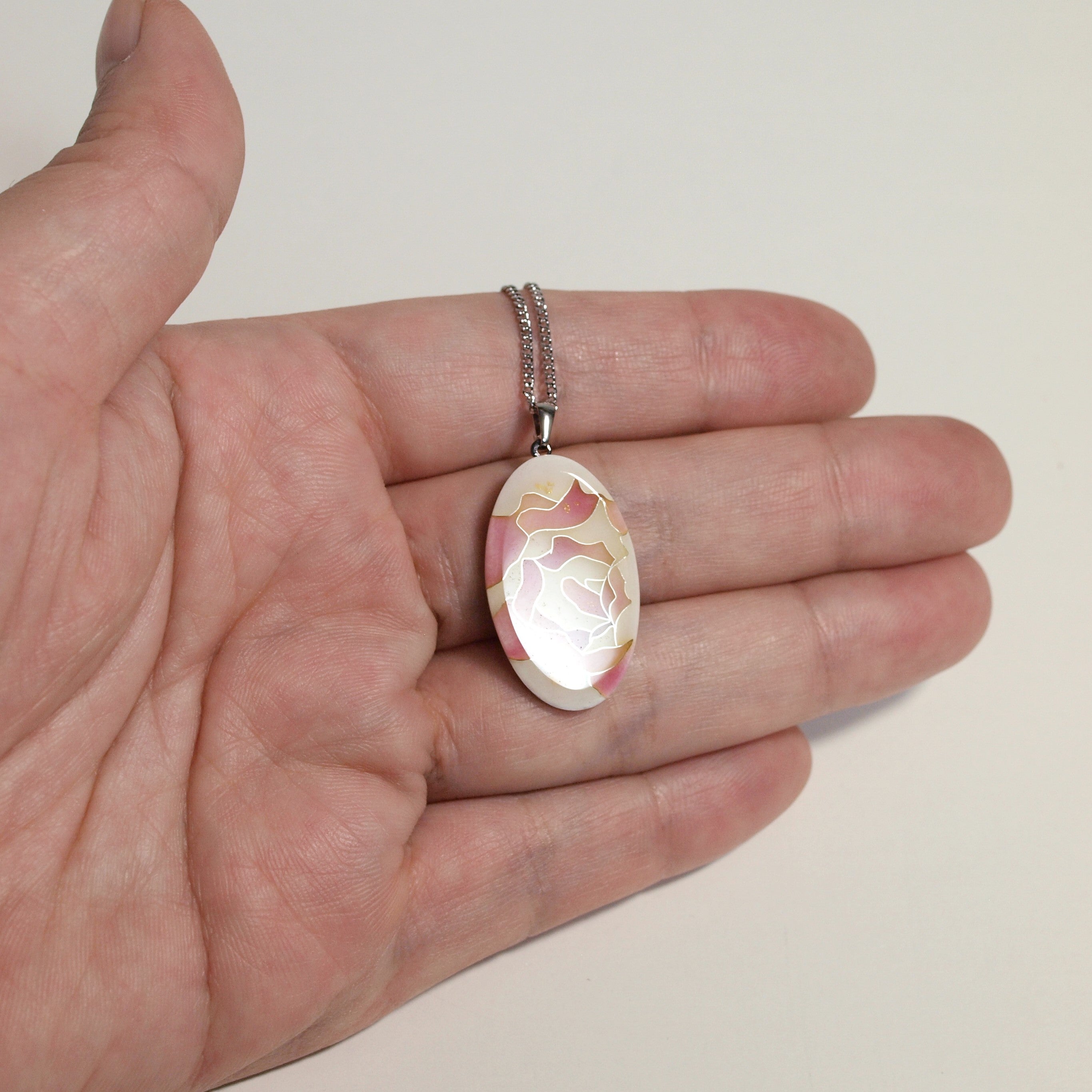Premium Pendant / Owari Cloisonne / Rose / Red