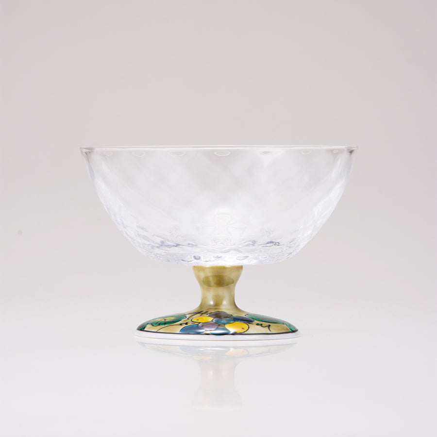 Kutani Japanese Dessert Verre / Grape / Plaid