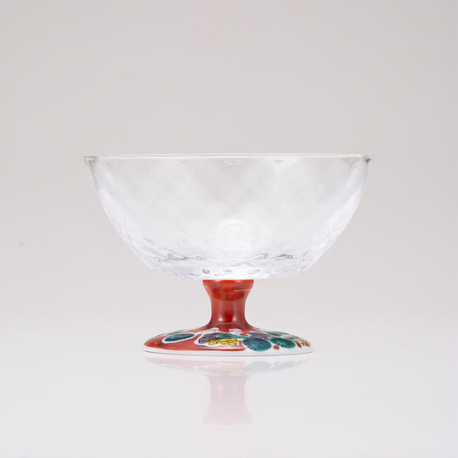 Kutani Japanese Dessert Verre / Mokubei / Plaid