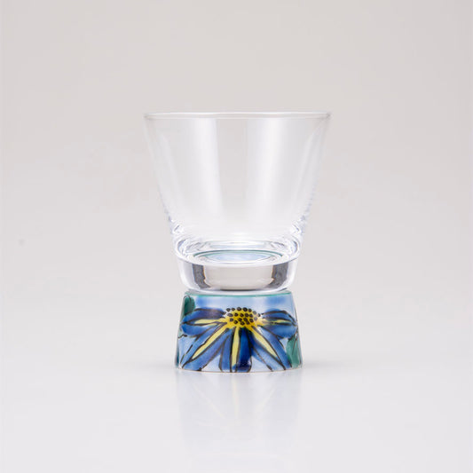 Kutani Japanese Shot Glass / Blue Clematis