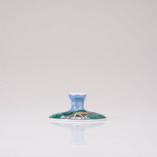 Kutani Japanese Postre Glass / Blue Clematis / Peleid