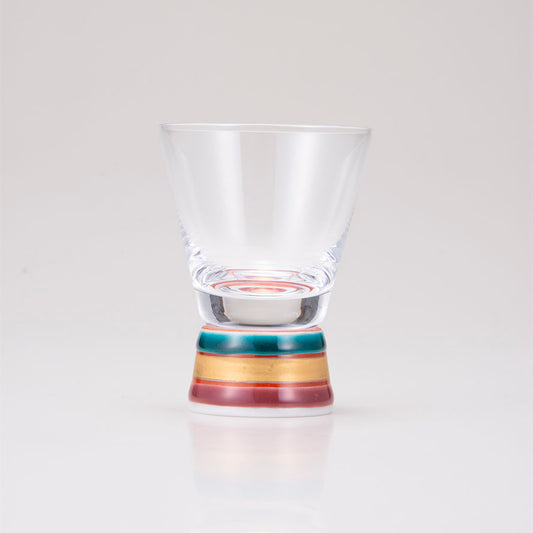 Kutani Glass Shot Glass / Red Spinning