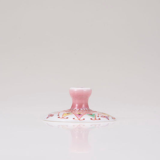 Kutani Japanese Postre Glass / Flower Broid / Peleid