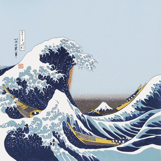 Ukiyoe Furoshiki / Under the Wave fuera de Kanagawa / grande
